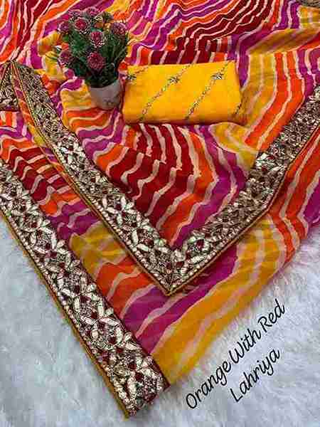TRENDY NEW GEORGETTE prism PRINTED SAREE