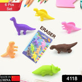 4118 Dinosaur Shaped Erasers Animal Erasers For Kids Dinosaur Erasers Puzzle 3d Eraser Mini Eraser Dinosaur Toys Desk Pets For Students Classroom Prizes Class Rewards Party Favors (6 Pcs Set )