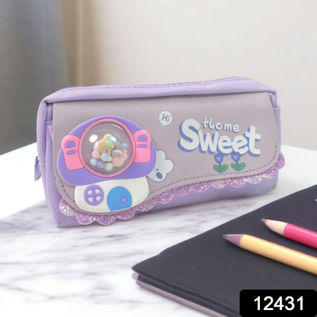 Pencil Pouch With Zipper (1 Pc  2 Compartment)