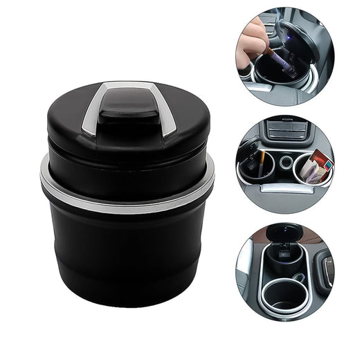 Portable Car Ashtray With Lid And Blue Led Light (1 Pc  With Color Box)