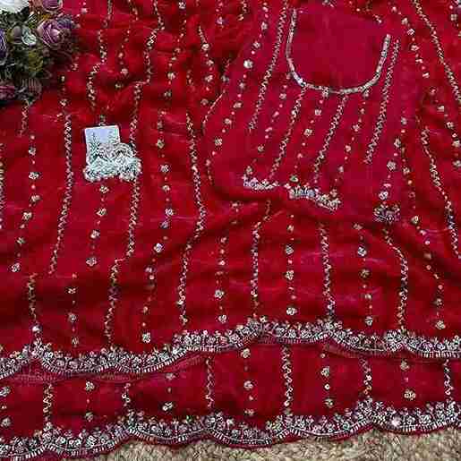 Trending hand work saree